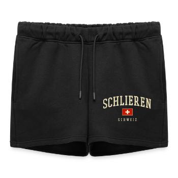 Schlieren Switzerland Vintage Font & Flag - Women’s Premium Organic Sweatshorts - black - Front - AI Model Female 172 light (172cm)
