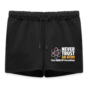 Ne jamais faire confiance à un atome Jeu de mots drôle sur la science - Short de survêtement femme premium - noir - Devant - AI Model Female 172 light (172cm)