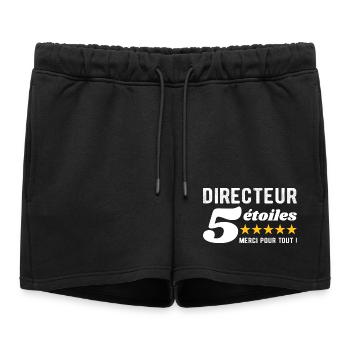 Cadeau Directeur 5 Étoiles - Merci pour tout  - Short de survêtement femme premium - noir - Devant - AI Model Female 172 light (172cm)