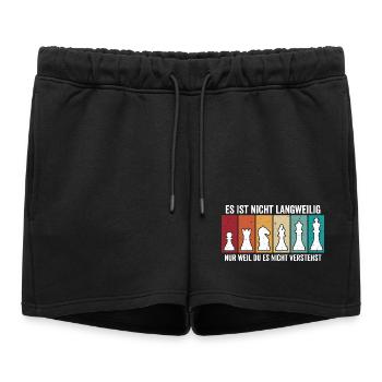 Pièces rétro d’échecs – Design vintage d’échecs - Short de survêtement femme premium - noir - Devant - AI Model Female 172 light (172cm)