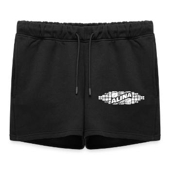 Alina dans le rôle d’Alina - Short de survêtement femme premium - noir - Devant - AI Model Female 172 light (172cm)