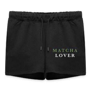 Amoureux du matcha et du thé vert - Short de survêtement femme premium - noir - Devant - AI Model Female 172 light (172cm)