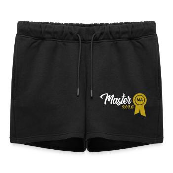 Le master a été obtenu lors de la cérémonie de remise des diplômes en 2026 - Short de survêtement femme premium - noir - Devant - AI Model Female 172 light (172cm)