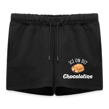 Chocolatine Humour Pain au Chocolat Sud Ouest - Short de survêtement femme premium - noir - Devant - AI Model Female 172 light (172cm)