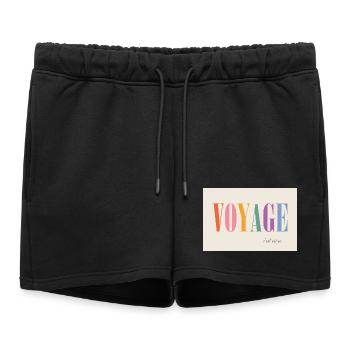 Voyage – c’est vivre - Short de survêtement femme premium - noir - Devant - AI Model Female 172 light (172cm)
