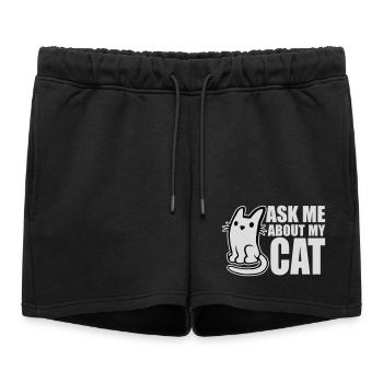 Demandez-moi pour mon chat Chat Amour des animaux Animaux - Short de survêtement femme premium - noir - Devant - AI Model Female 172 light (172cm)