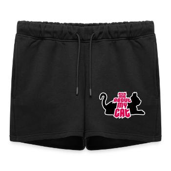 Demandez-moi pour mon chat Chat Amour des animaux Animaux - Short de survêtement femme premium - noir - Devant - AI Model Female 172 light (172cm)
