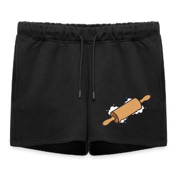 Icône simple en rouleau à pâtisserie - Short de survêtement femme premium - noir - Devant - AI Model Female 172 light (172cm)