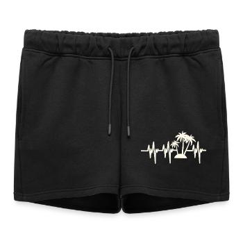 Vacances à la plage Heartbeat - Short de survêtement femme premium - noir - Devant - AI Model Female 172 light (172cm)