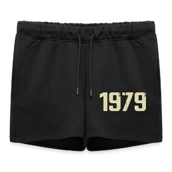 Jubilé 1979 - Short de survêtement femme premium - noir - Devant - AI Model Female 172 light (172cm)