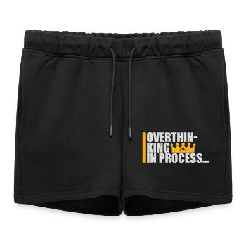 Trop réfléchir en processus Drôle de dicto sombre Logo - Short de survêtement femme premium - noir - Devant - AI Model Female 172 light (172cm)
