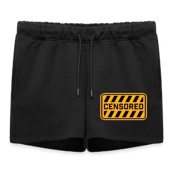 Déclaration drôle censurée Logo de la liberté - Short de survêtement femme premium - noir - Devant - AI Model Female 172 light (172cm)