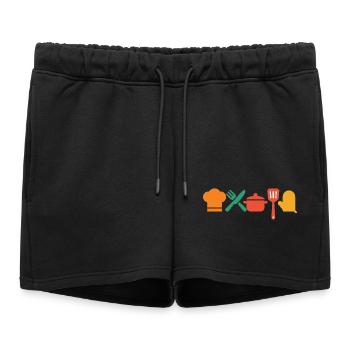 Magie de cuisine – Cuisiner et profiter avec style - Short de survêtement femme premium - noir - Devant - AI Model Female 172 light (172cm)