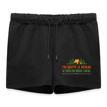 J’ai quitté les réseaux je suis en mode loca - Short de survêtement femme premium - noir - Devant - AI Model Female 172 light (172cm)