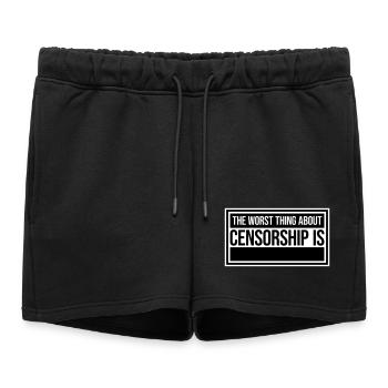 Le pire dans la censure, c’est l’ironie amusante - Short de survêtement femme premium - noir - Devant - AI Model Female 172 light (172cm)