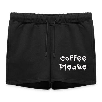 COFFEE_PLEASE - Short de survêtement femme premium - noir - Devant - AI Model Female 172 light (172cm)