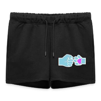 Coup de poing de patte : équipe d’animaux humains - Short de survêtement femme premium - noir - Devant - AI Model Female 172 light (172cm)