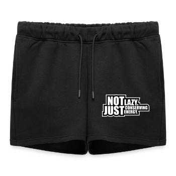 Pas paresseux, juste économiser de l’énergie, drôle de paresseux à dire - Short de survêtement femme premium - noir - Devant - AI Model Female 172 light (172cm)