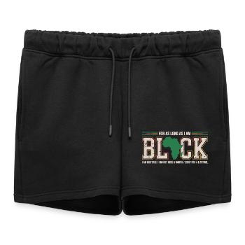 Pride Afro Black History Month Vintage - Women’s Premium Organic Sweatshorts - black - Front - AI Model Female 172 light (172cm)