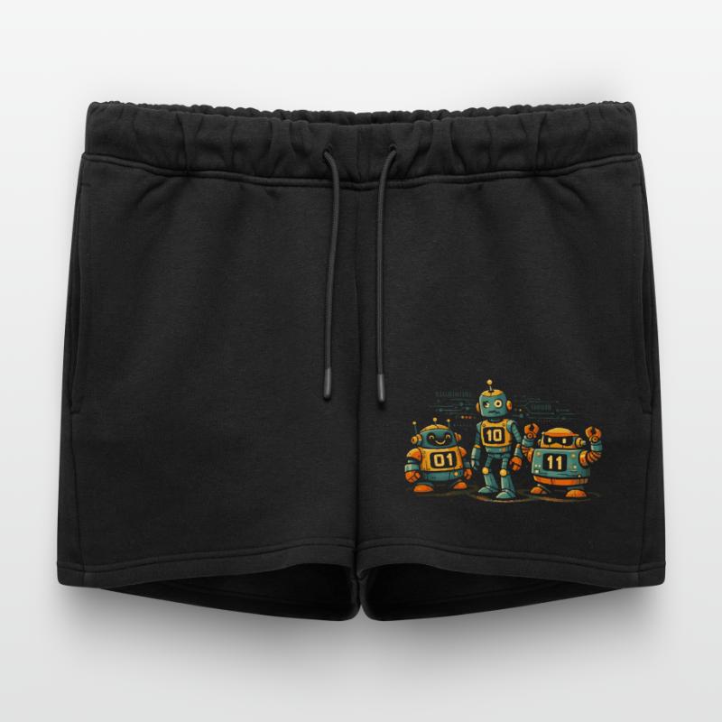 Geek Robots Binary Code Computer Science IT Women’s Premium Organic Sweatshorts