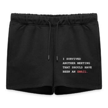 Survivre à une autre réunion aurait dû être un e-mail - Short de survêtement femme premium - noir - Devant - AI Model Female 172 light (172cm)