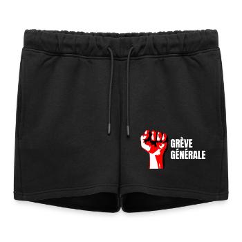 Poing Levé Manif Syndicaliste En grève Générale - Short de survêtement femme premium - noir - Devant - AI Model Female 172 light (172cm)
