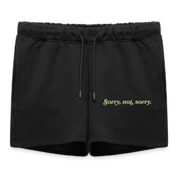 Désolé, pas désolé – Cheeky Attitude - Short de survêtement femme premium - noir - Devant - AI Model Female 172 light (172cm)