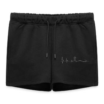 Heartbeat Ribbon Awareness Design - Women’s Premium Organic Sweatshorts - black - Front - AI Model Female 172 light (172cm)