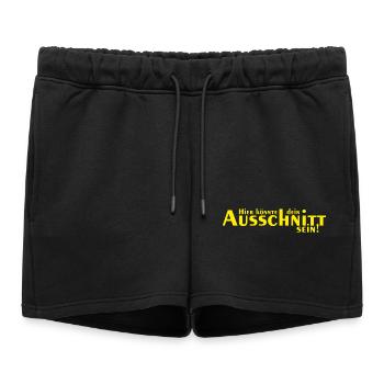 Hier könnte dein Ausschnitt sein - Frauen Premium Organic Sweatshorts - Schwarz - Vorne - AI Model Female 172 light (172cm)
