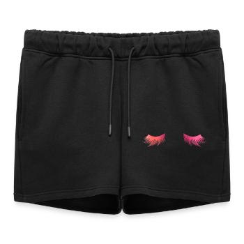Longs beaux cils - cadeau - Short de survêtement femme premium - noir - Devant - AI Model Female 172 light (172cm)