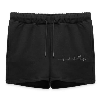 Cerf battement de cœur - Short de survêtement femme premium - noir - Devant - AI Model Female 172 light (172cm)