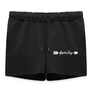 Family - Women’s Premium Organic Sweatshorts - black - Front - AI Model Female 172 light (172cm)