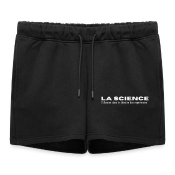 LA SCIENCE...dans les Expériences  - Short de survêtement femme premium - noir - Devant - AI Model Female 172 light (172cm)