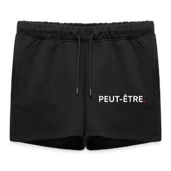 PEUT-ÊTRE. Design Minimal Humour Subtil - Short de survêtement femme premium - noir - Devant - AI Model Female 172 light (172cm)