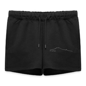 Mount Kilimanjaro outline - Women’s Premium Organic Sweatshorts - black - Front - AI Model Female 172 light (172cm)