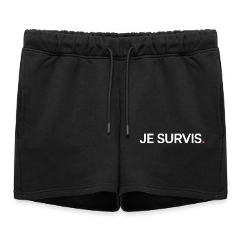 I survive humor modern attitude - Women’s Premium Organic Sweatshorts - black - Front - AI Model Female 172 light (172cm)
