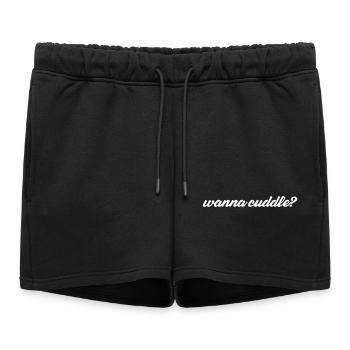 Tu veux qu’on se blottisse ? - Short de survêtement femme premium - noir - Devant - AI Model Female 172 light (172cm)