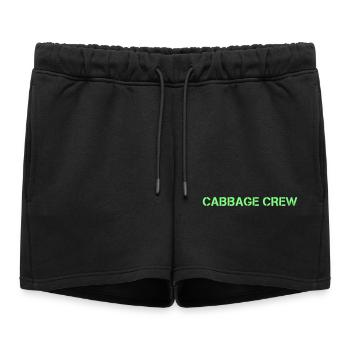 Cabbage Crew Lettering Vegan - Women’s Premium Organic Sweatshorts - black - Front - AI Model Female 172 light (172cm)