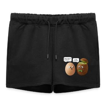 Kiwi and Egg Comedy Design - Women’s Premium Organic Sweatshorts - black - Front - AI Model Female 172 light (172cm)
