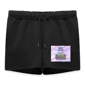 Boombox d’amour des années 90 - Short de survêtement femme premium - noir - Devant - AI Model Female 172 light (172cm)
