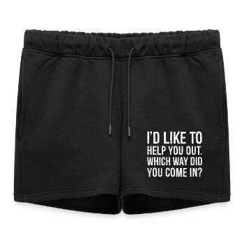 J’aimerais vous aider par quel chemin êtes-vous venu - Short de survêtement femme premium - noir - Devant - AI Model Female 172 light (172cm)