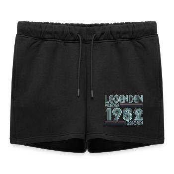 40e anniversaire 1982 Né pour de vraies légendes - Short de survêtement femme premium - noir - Devant - AI Model Female 172 light (172cm)