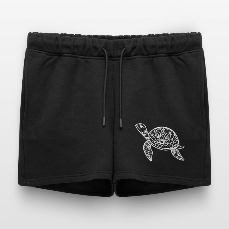 Boho turtle with pattern shell Women’s Premium Organic Sweatshorts