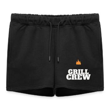 Équipe de grillage barbecue grillé Grill Master Team Fête des pères - Short de survêtement femme premium - noir - Devant - AI Model Female 172 light (172cm)