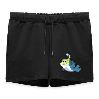Plongée en apnée avec plongeur de dauphins - Short de survêtement femme premium - noir - Devant - AI Model Female 172 light (172cm)
