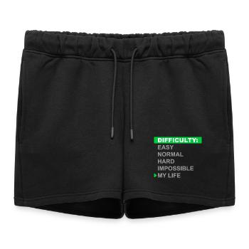Mode de difficulté – Ma vie - Short de survêtement femme premium - noir - Devant - AI Model Female 172 light (172cm)