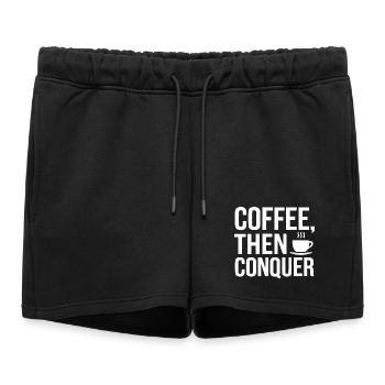 Café, puis conquérir - Short de survêtement femme premium - noir - Devant - AI Model Female 172 light (172cm)