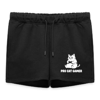 Pro Cat Gamer - Short de survêtement femme premium - noir - Devant - AI Model Female 172 light (172cm)