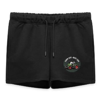 Vie à la ferme – Tracteur vert Vintage Halftone - Short de survêtement femme premium - noir - Devant - AI Model Female 172 light (172cm)