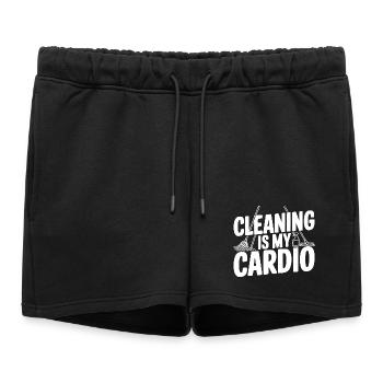 Le ménage, c’est mon cardio - Short de survêtement femme premium - noir - Devant - AI Model Female 172 light (172cm)